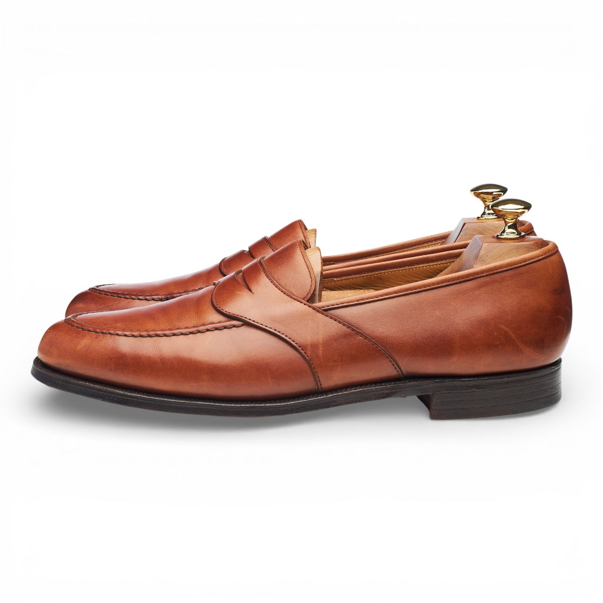 Tan Brown Leather Loafers UK 9.5 US 10 D