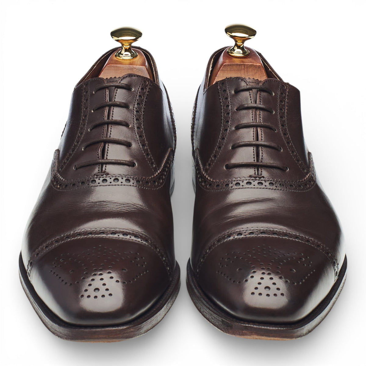 '10051' Dark Brown Leather Oxford Brogues UK 9.5