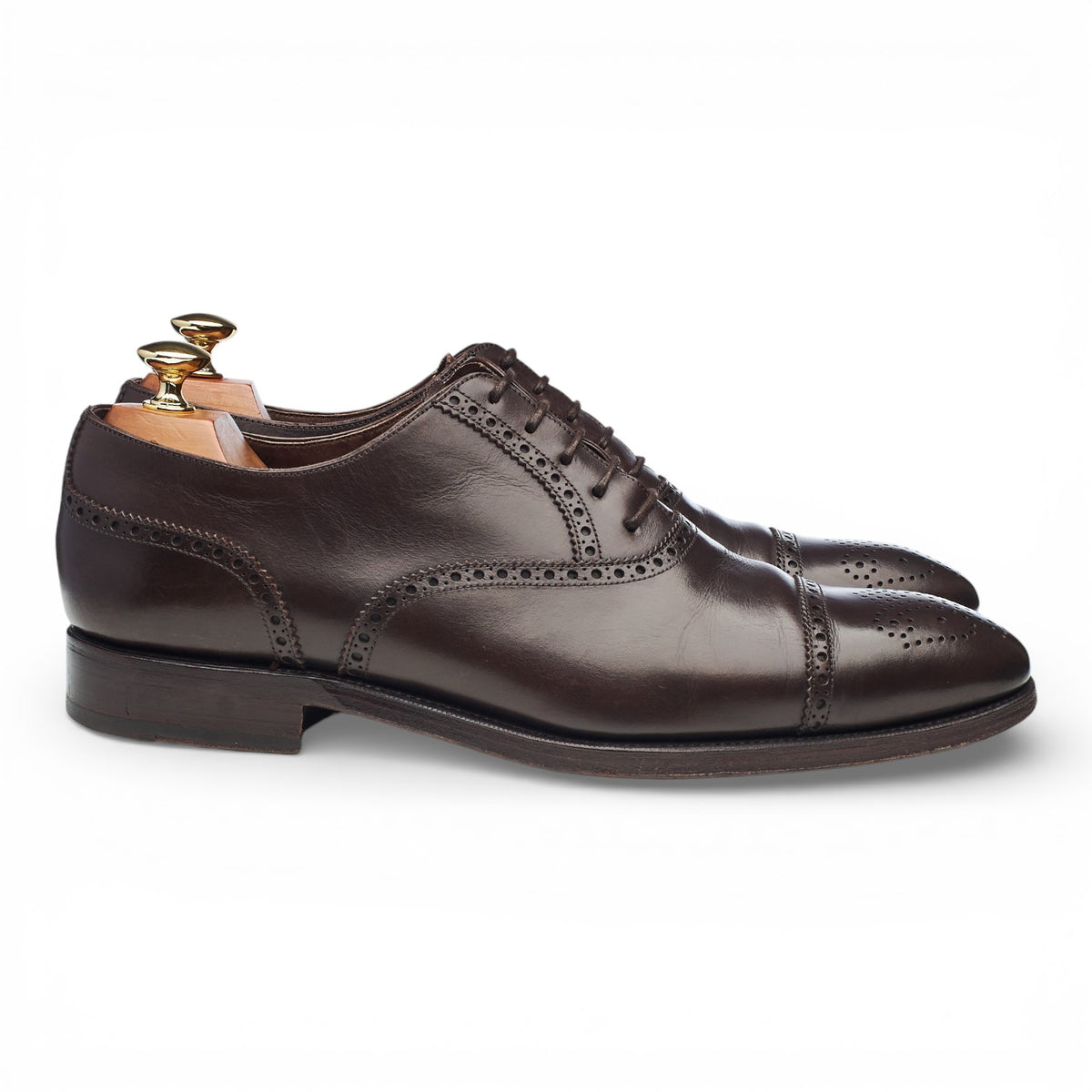 '10051' Dark Brown Leather Oxford Brogues UK 9.5