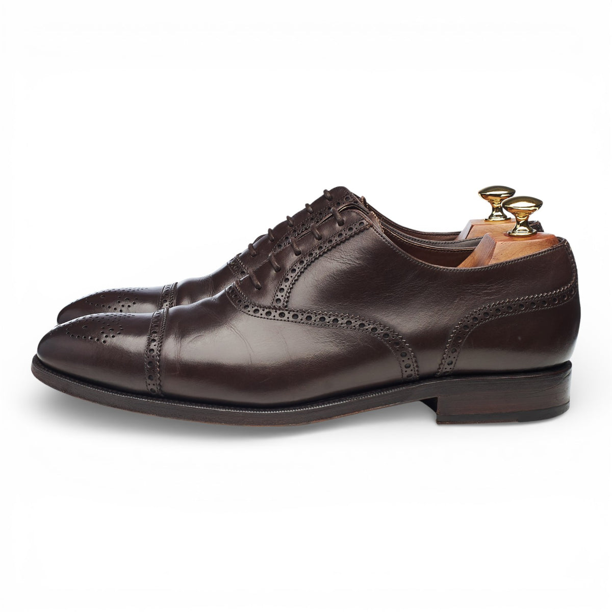 '10051' Dark Brown Leather Oxford Brogues UK 9.5