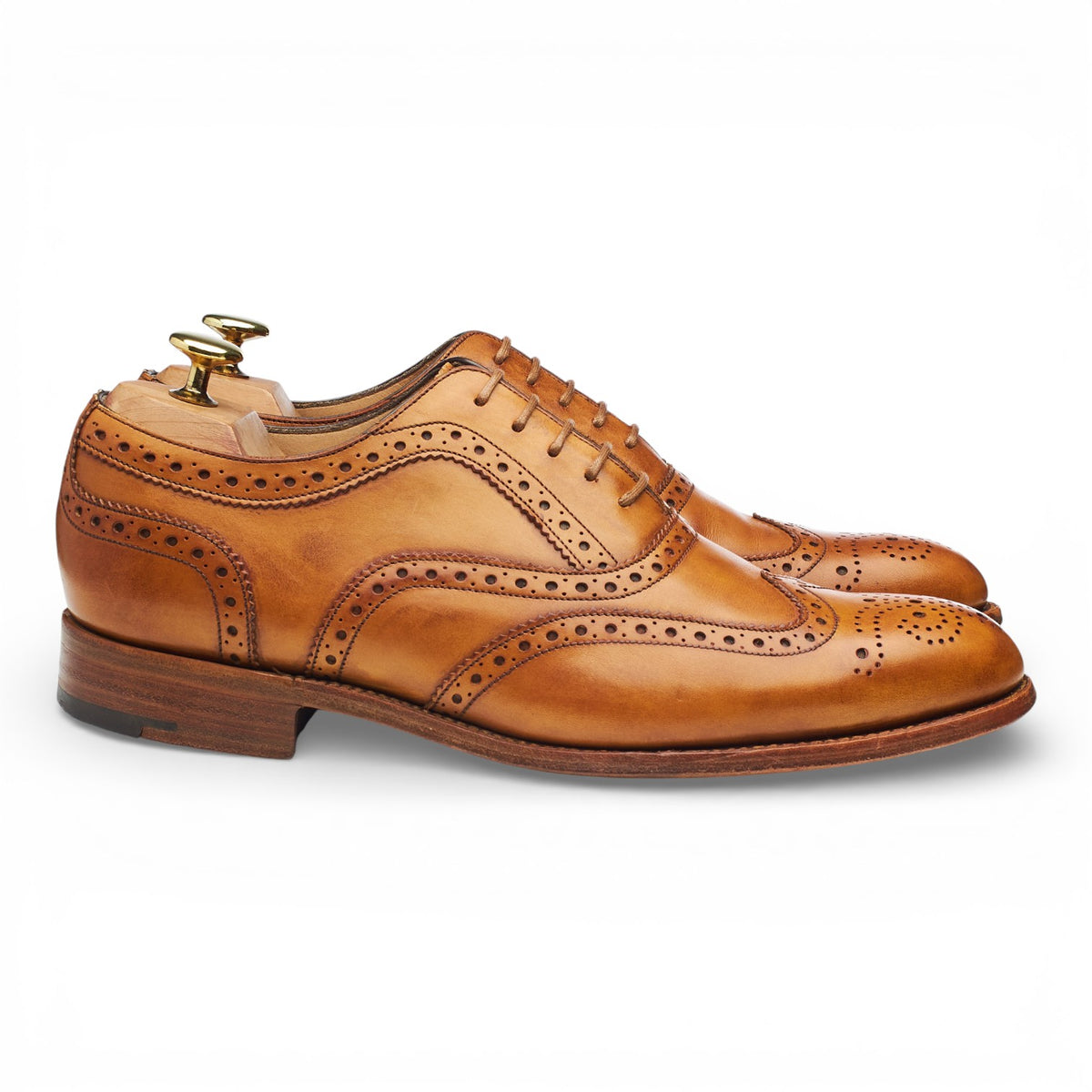 Herring 'Carnaby 2' Tan Brown Leather Oxford Brogues UK 8 F