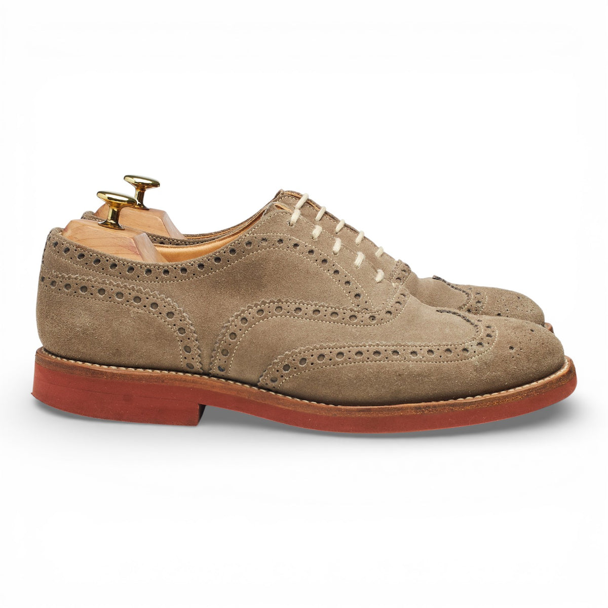 'Downton' Sand Suede Oxford Brogues UK 8 F