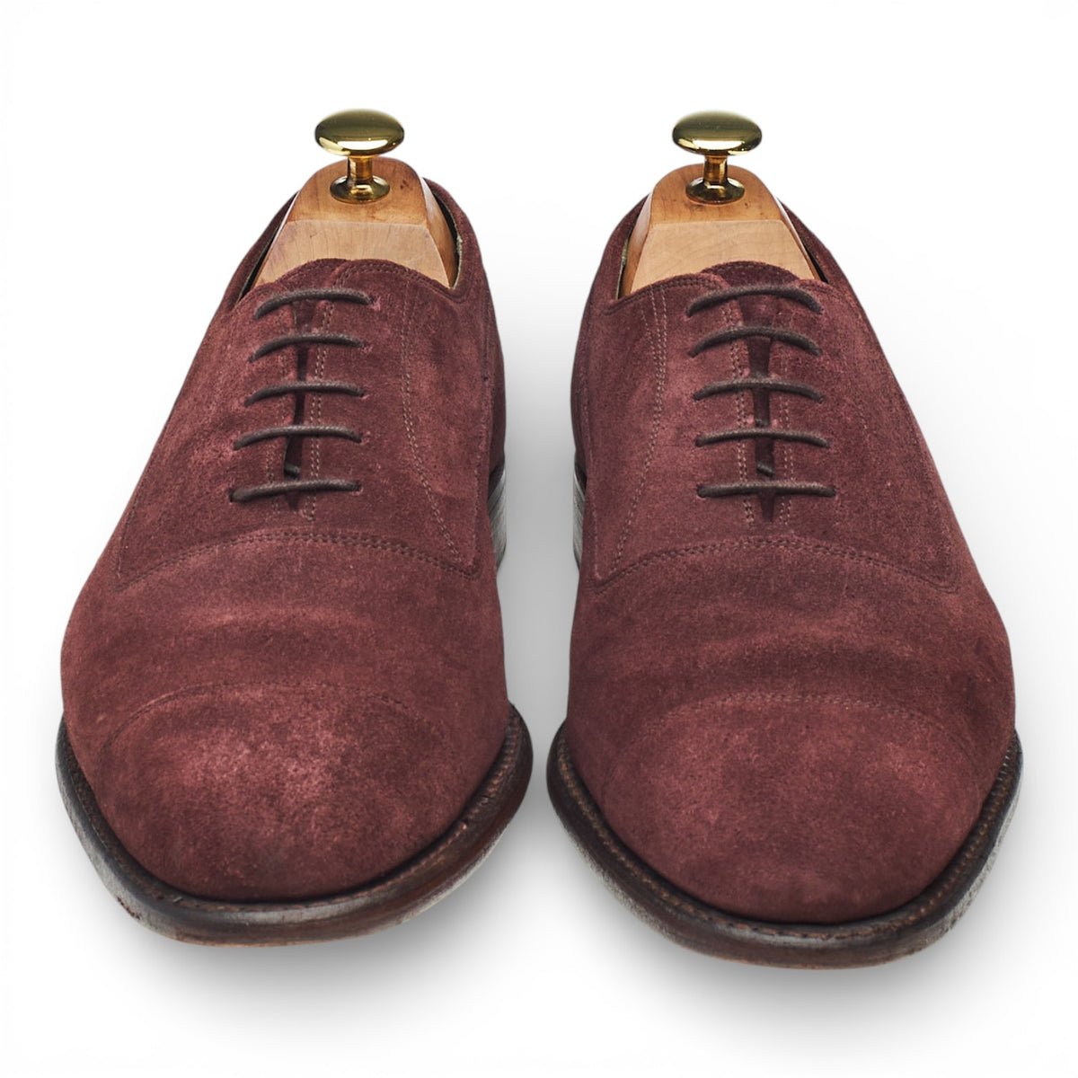 Gieves & Hawkes Burgundy Suede Oxford UK 8 F