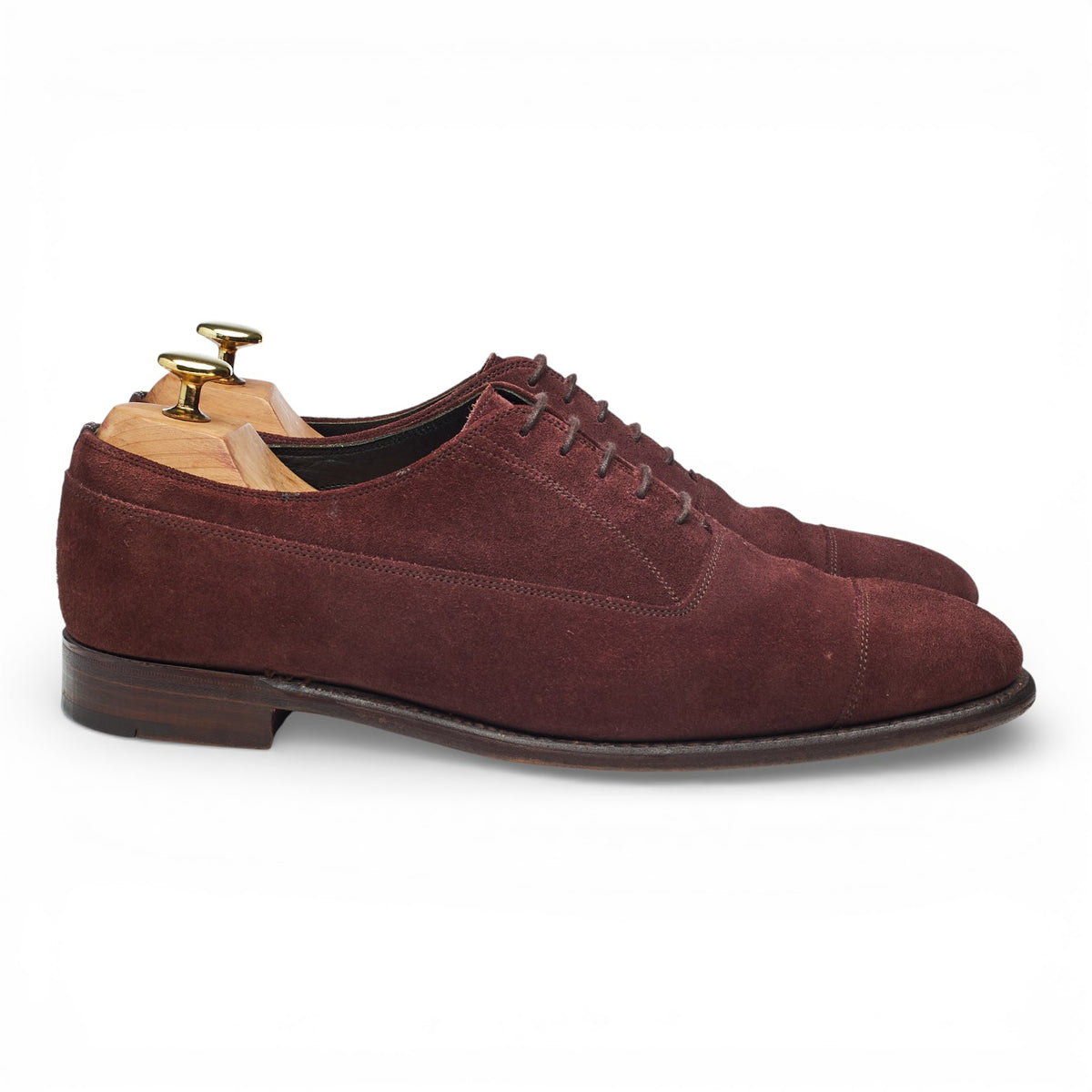 Gieves & Hawkes Burgundy Suede Oxford UK 8 F
