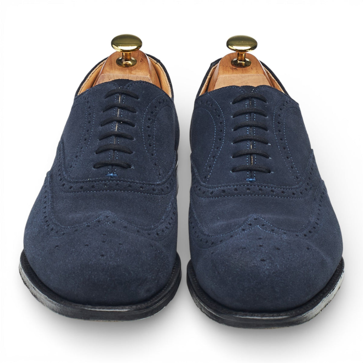 'Berlin' Navy Blue Suede Oxford Brogues UK 8 G