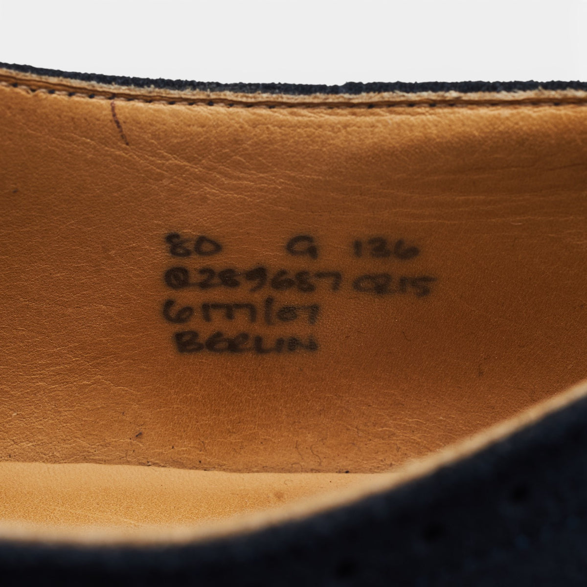 'Berlin' Navy Blue Suede Oxford Brogues UK 8 G