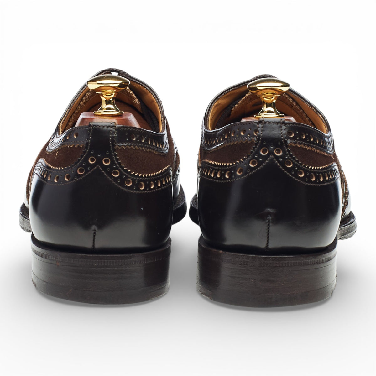 'Chetley' Dark Brown Leather & Suede Spectator Brogues UK 9 F