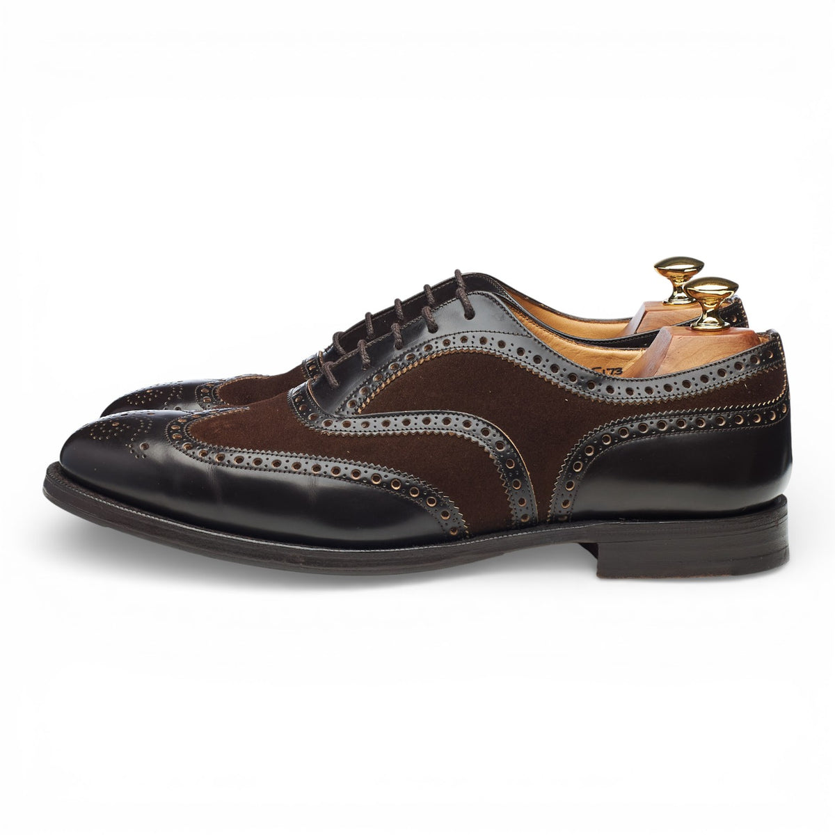 'Chetley' Dark Brown Leather & Suede Spectator Brogues UK 9 F