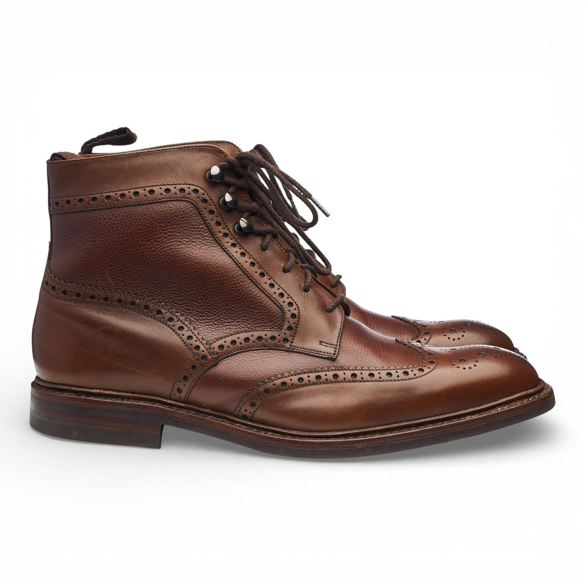 1880 'Bosworth' Dark Brown Grain Leather Boots UK 10.5 F
