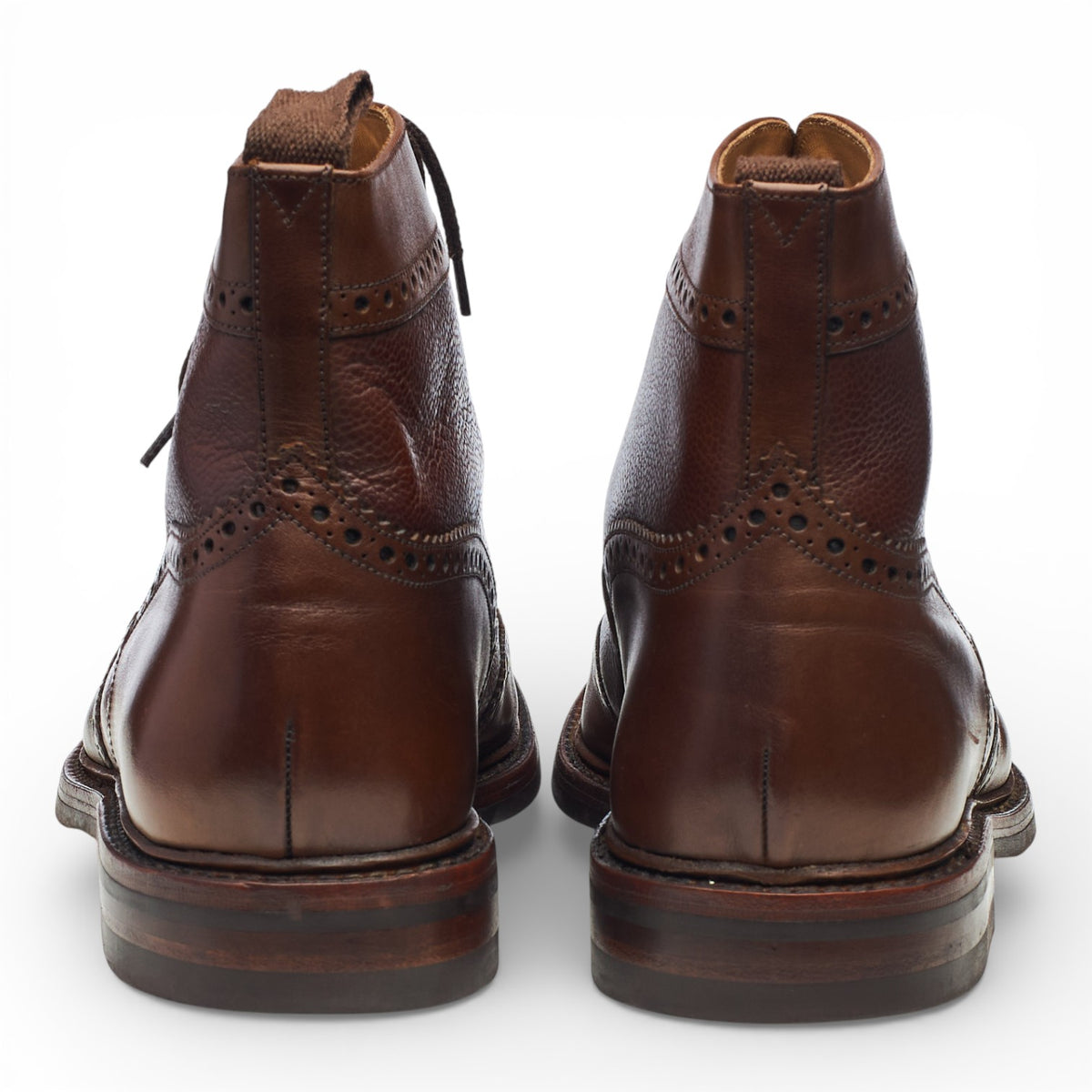 1880 'Bosworth' Dark Brown Grain Leather Boots UK 10.5 F
