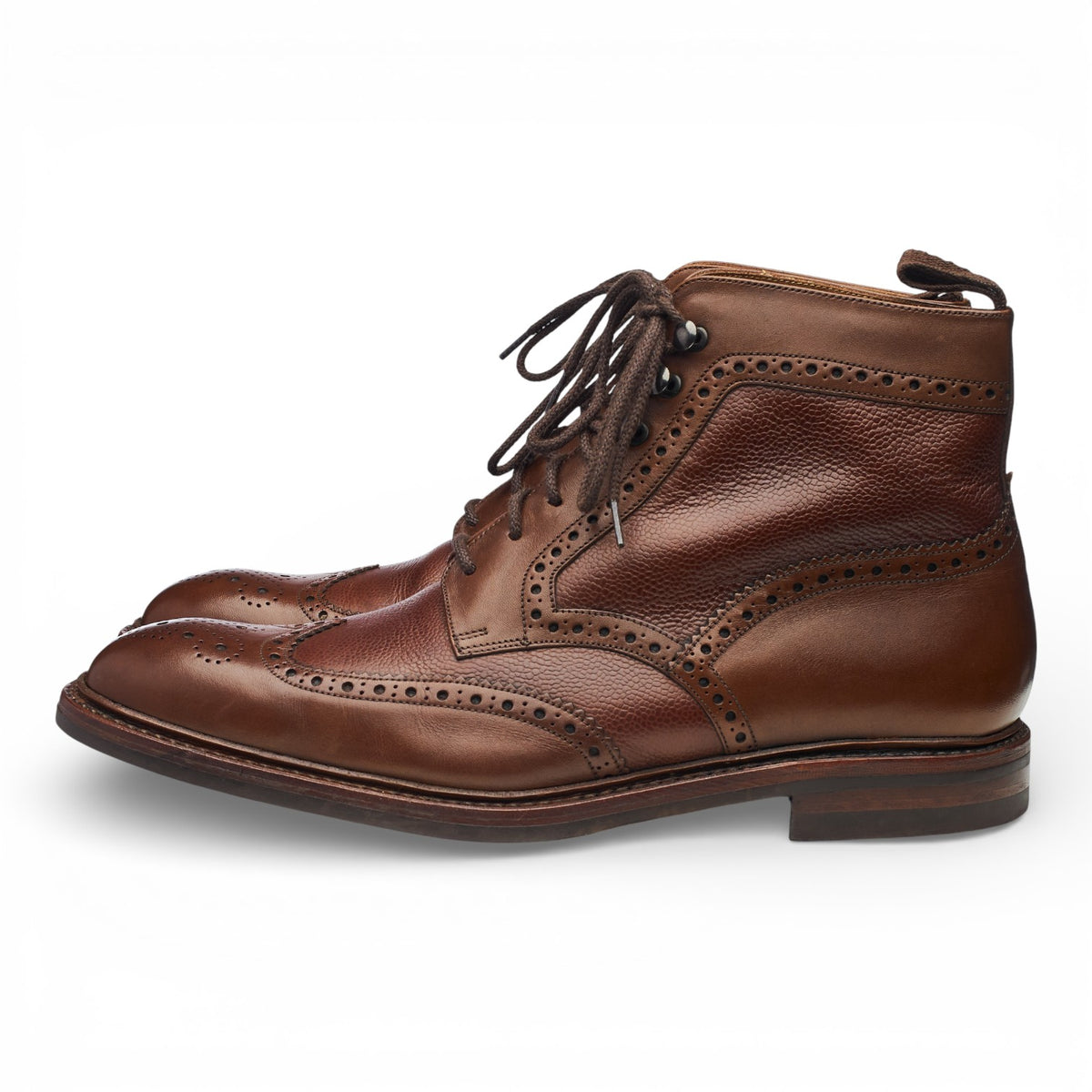 1880 'Bosworth' Dark Brown Grain Leather Boots UK 10.5 F