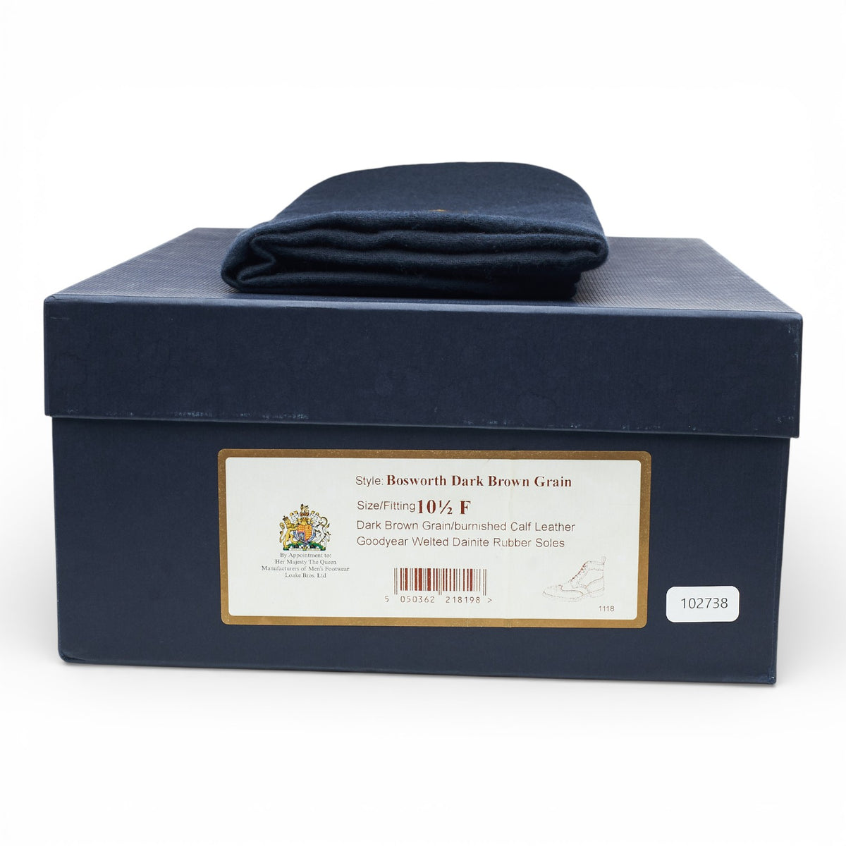1880 'Bosworth' Dark Brown Grain Leather Boots UK 10.5 F