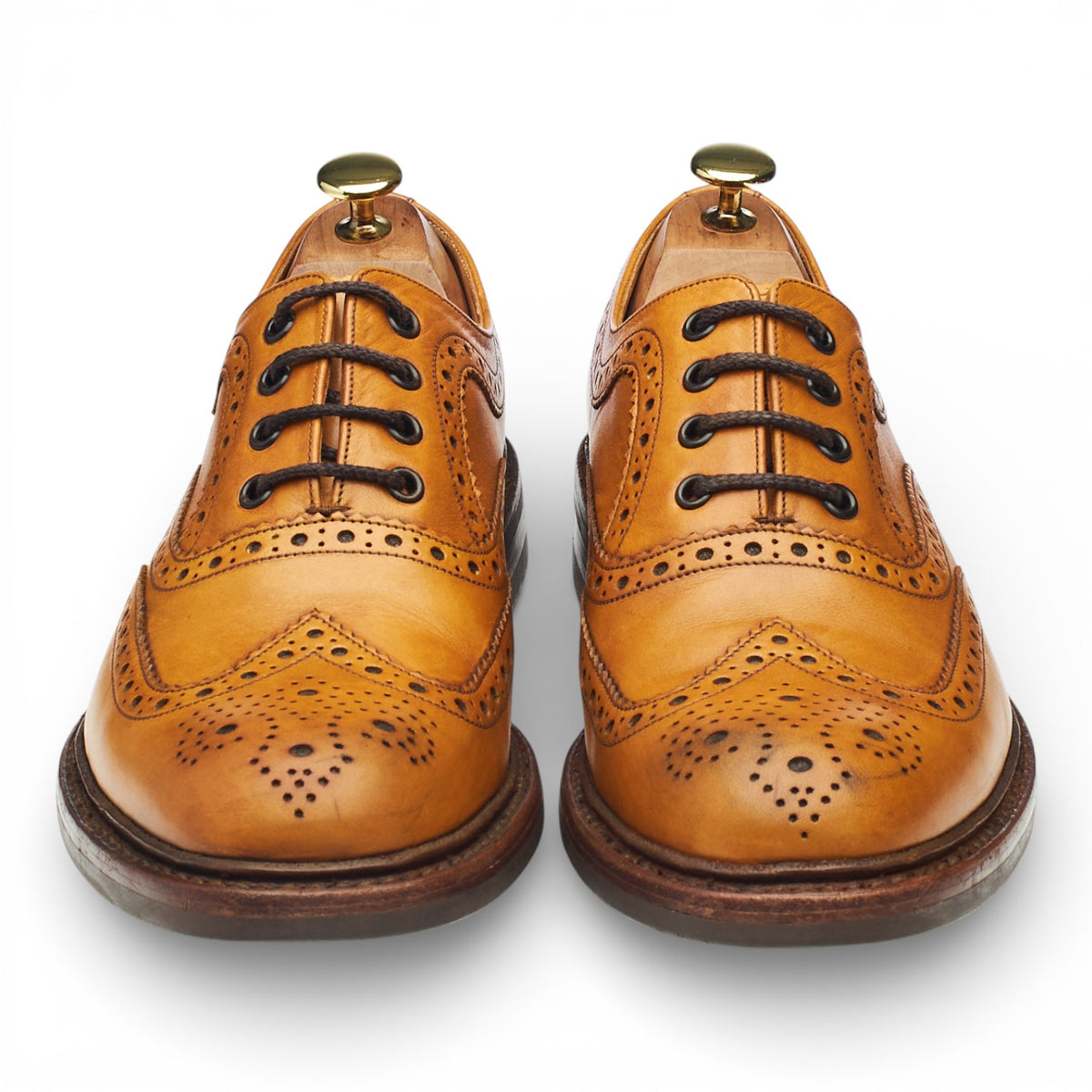 1880 'Edward' Tan Brown Leather Oxford Brogues UK 8 G