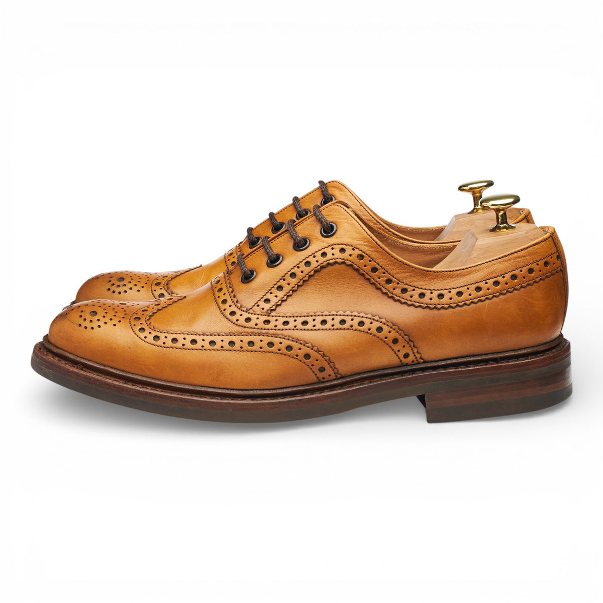 1880 'Edward' Tan Brown Leather Oxford Brogues UK 8 G