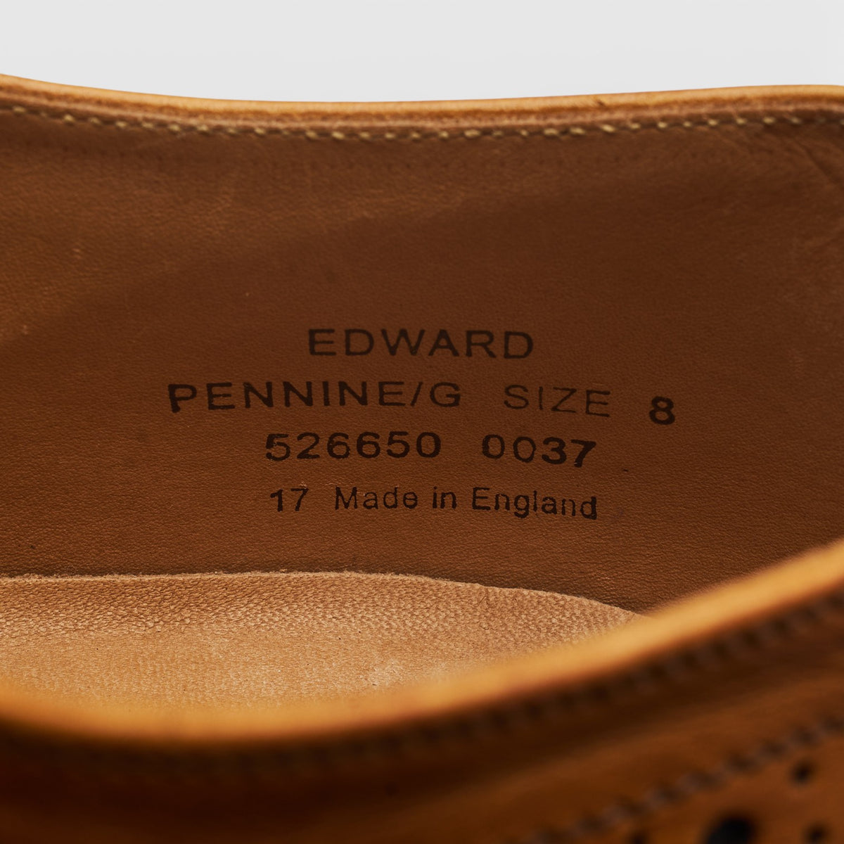 1880 'Edward' Tan Brown Leather Oxford Brogues UK 8 G