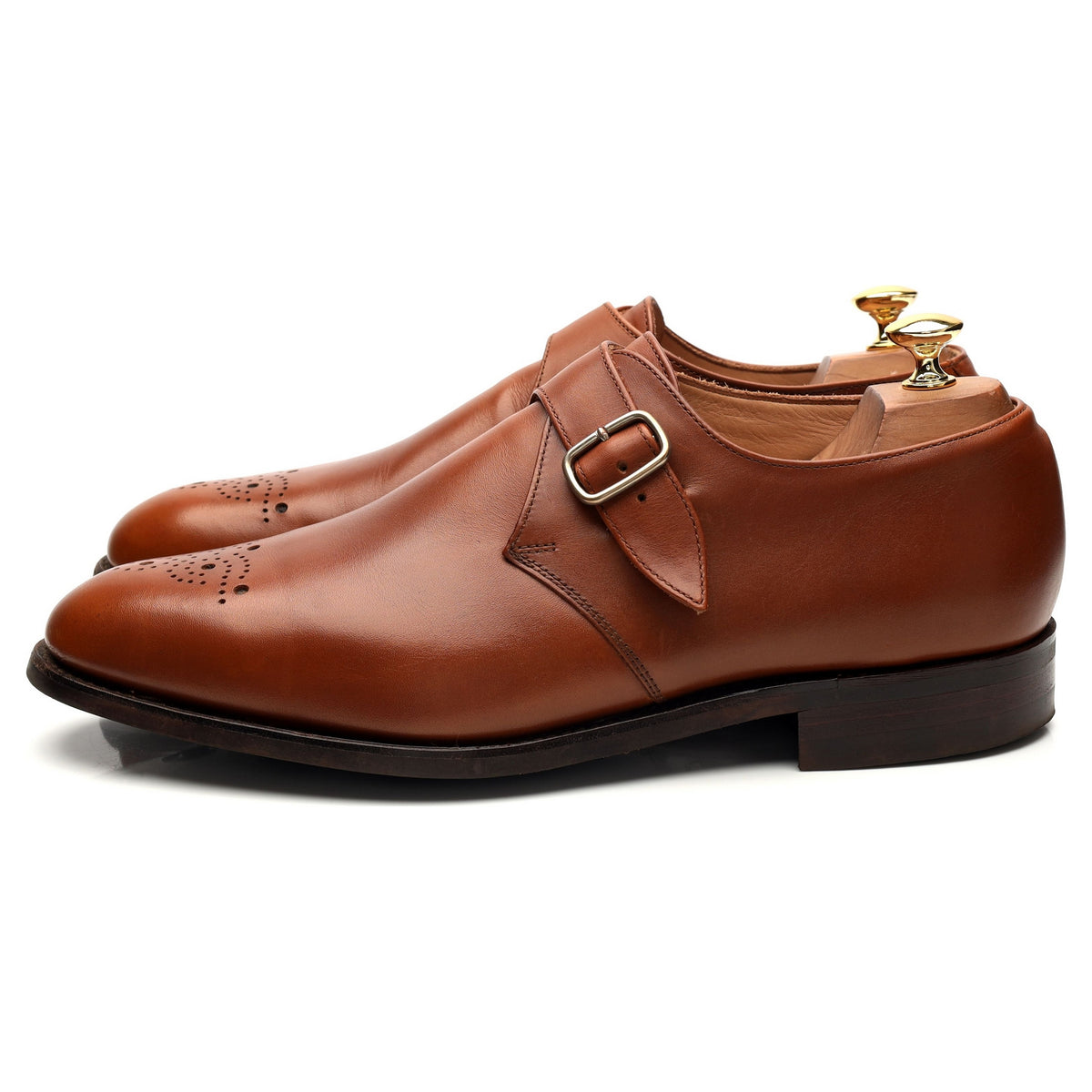 Herring &#39;Didsbury&#39; Tan Brown Leather Monk Strap UK 10 F