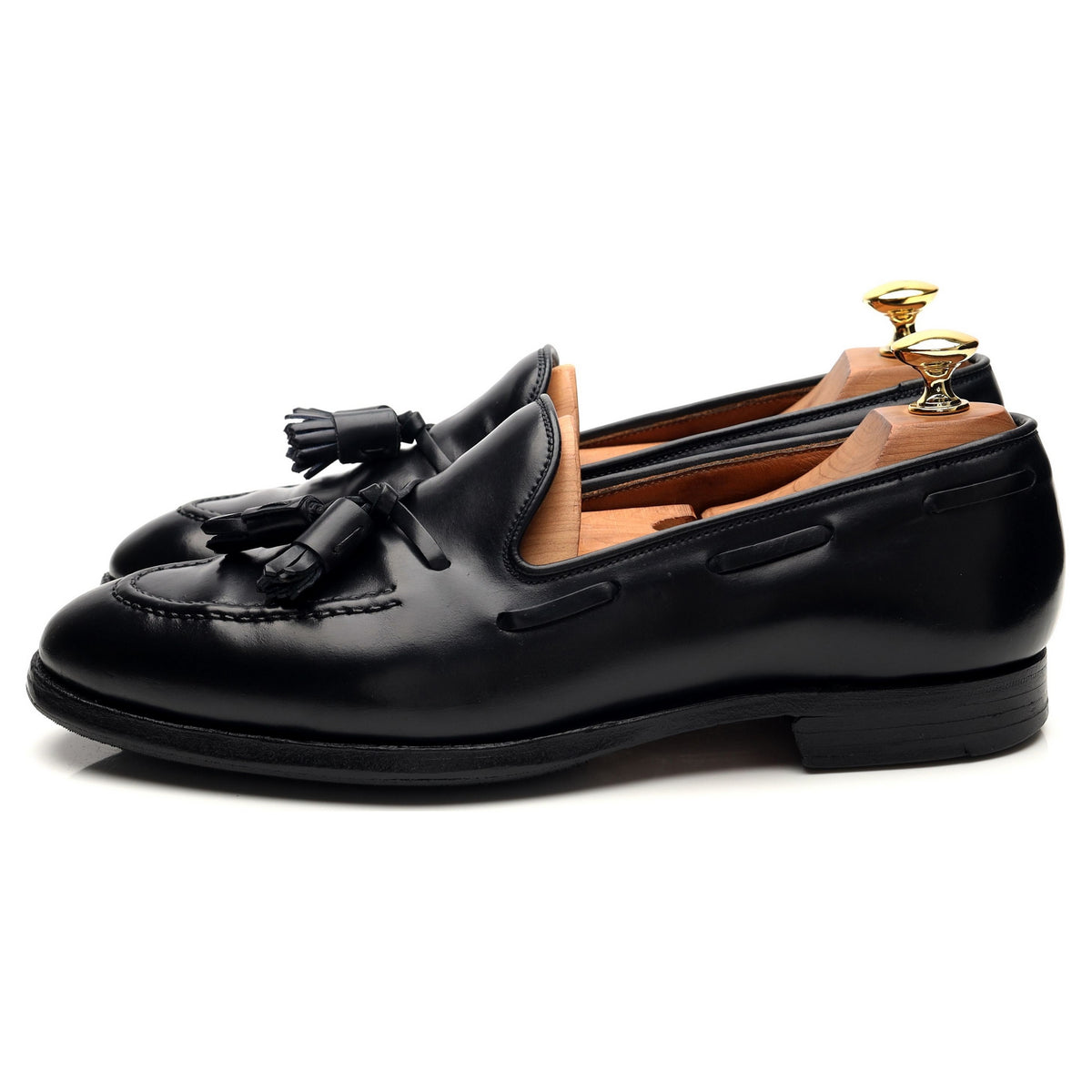 &#39;Cavendish 2&#39; Navy Blue Cordovan Leather Tassel Loafers UK 6 E