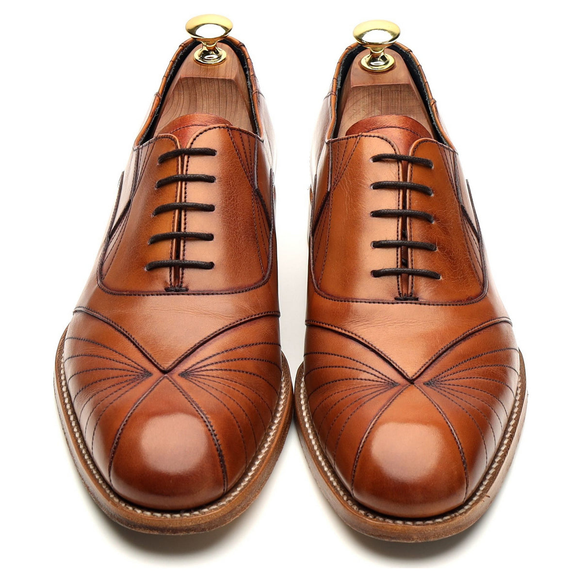 &#39;Hector&#39; Tan Brown Leather Oxford UK 7.5 F