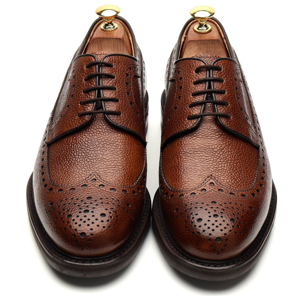 &#39;Leconfield&#39; Tan Grain Leather Derby Brogues UK 8 F