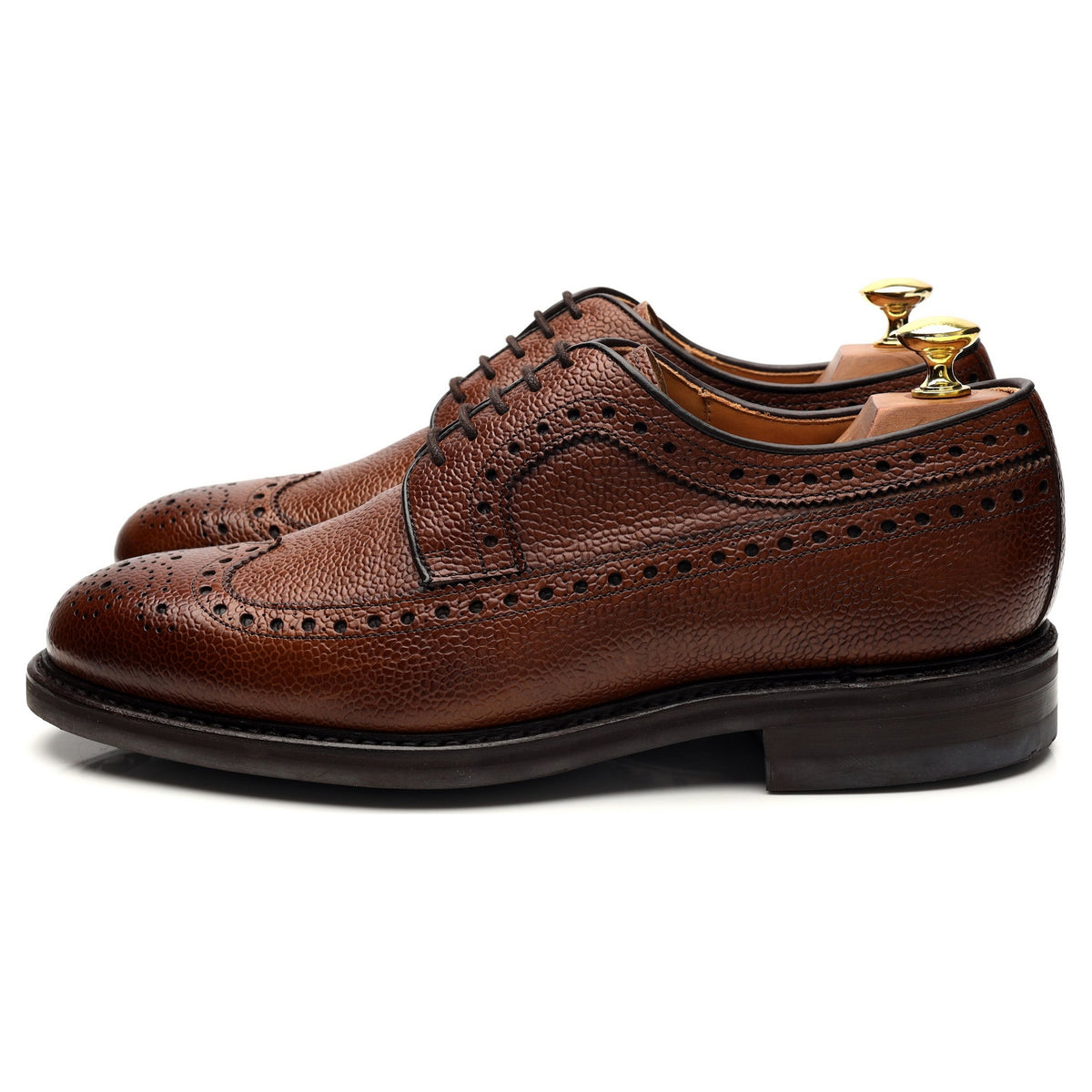 &#39;Leconfield&#39; Tan Grain Leather Derby Brogues UK 8 F