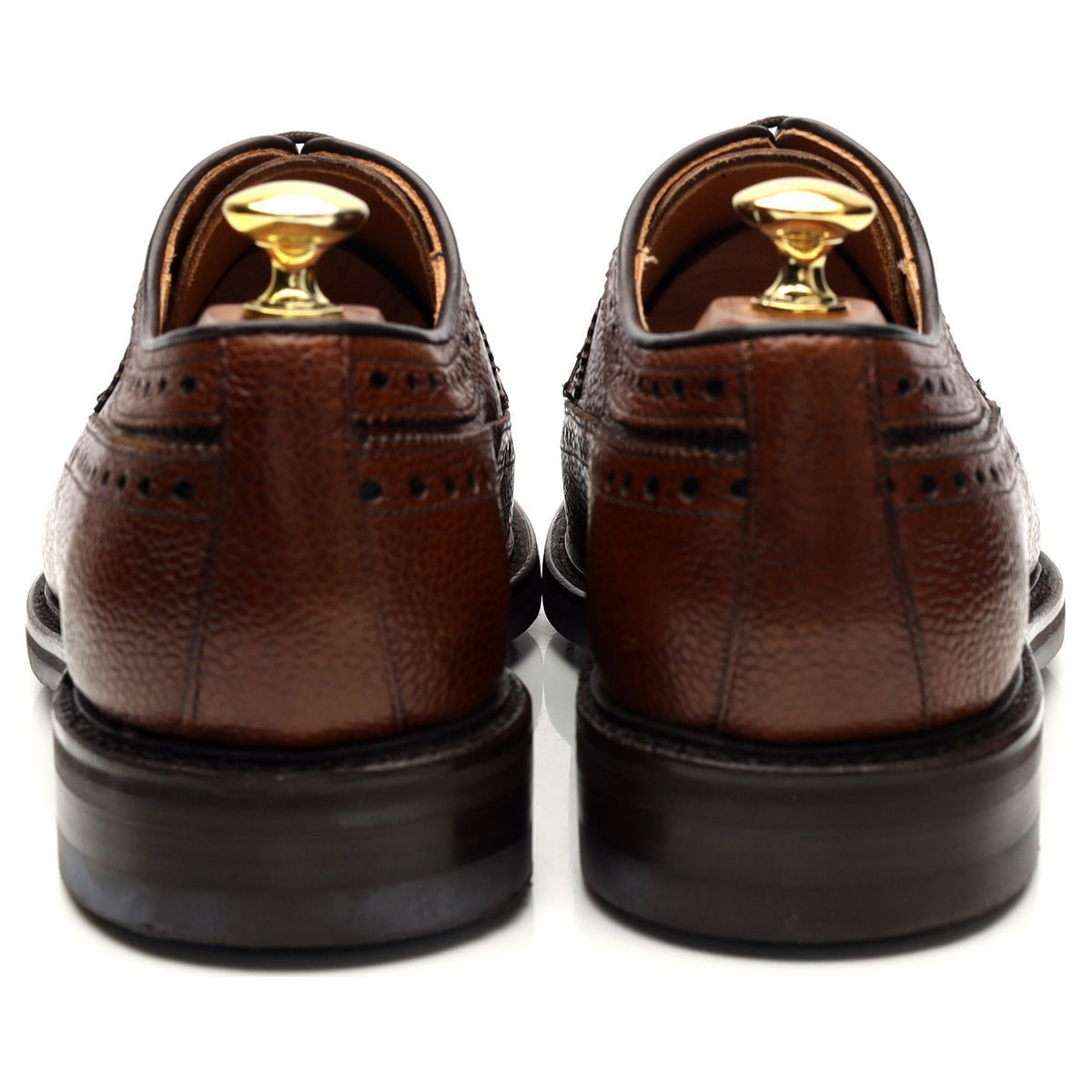 &#39;Leconfield&#39; Tan Grain Leather Derby Brogues UK 8 F