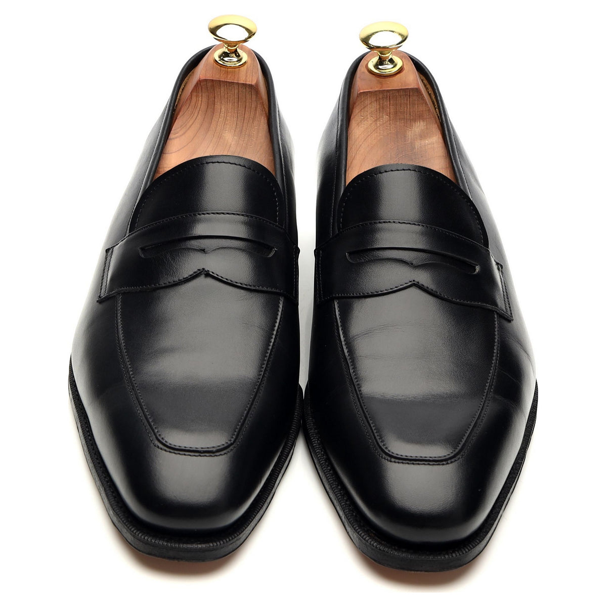 &#39;101330&#39; Black Leather Loafers UK 8