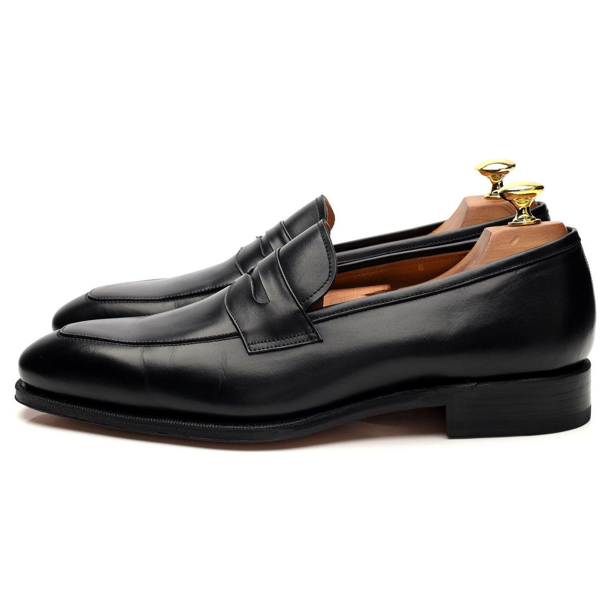 &#39;101330&#39; Black Leather Loafers UK 8