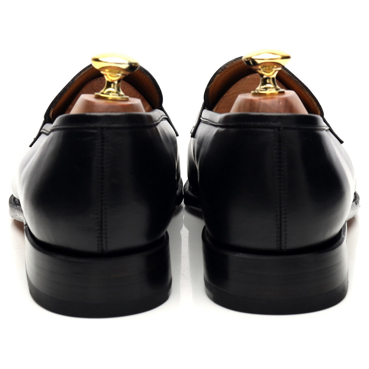 &#39;101330&#39; Black Leather Loafers UK 8