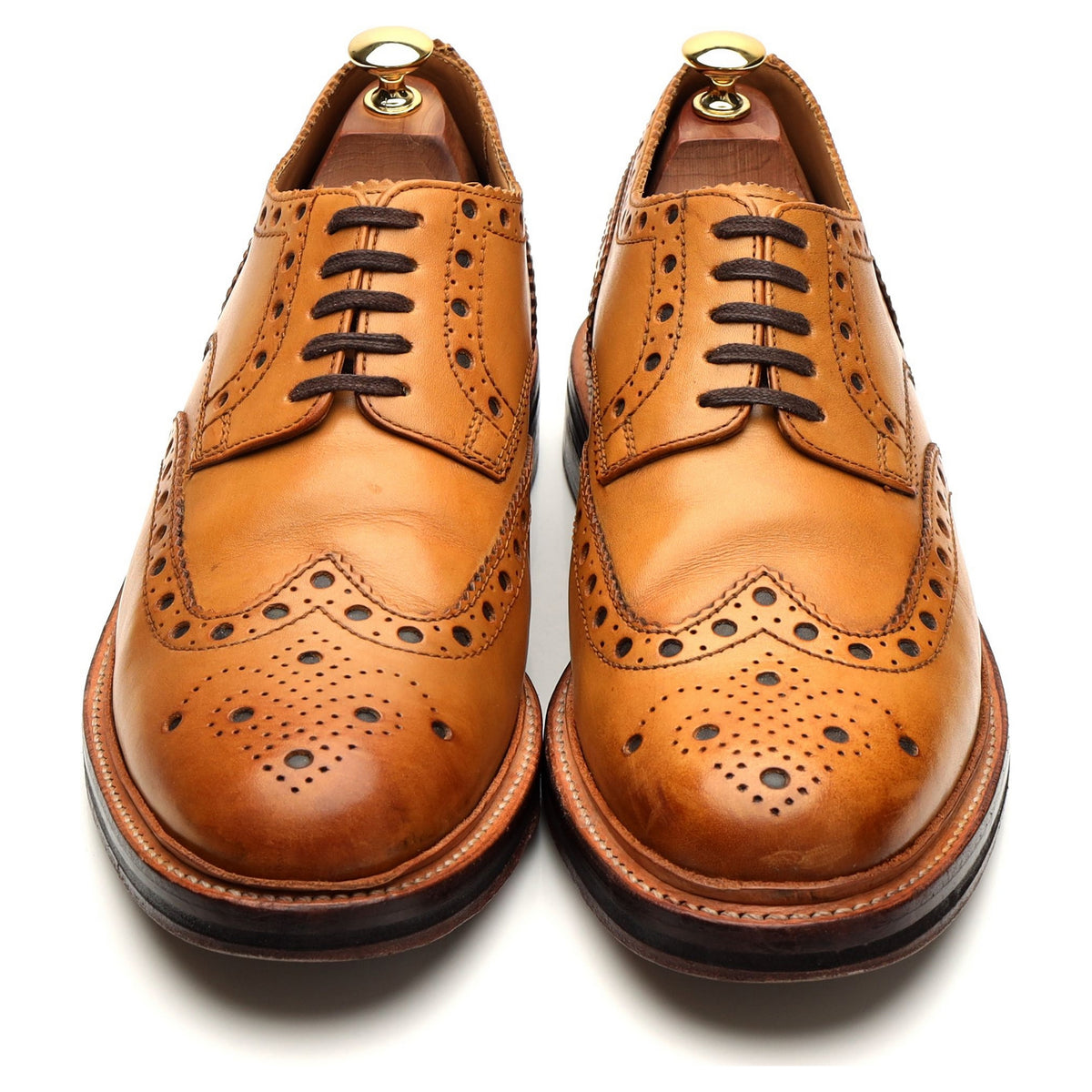 &#39;Archie&#39; Tan Brown Leather Derby Brogues UK 9 G