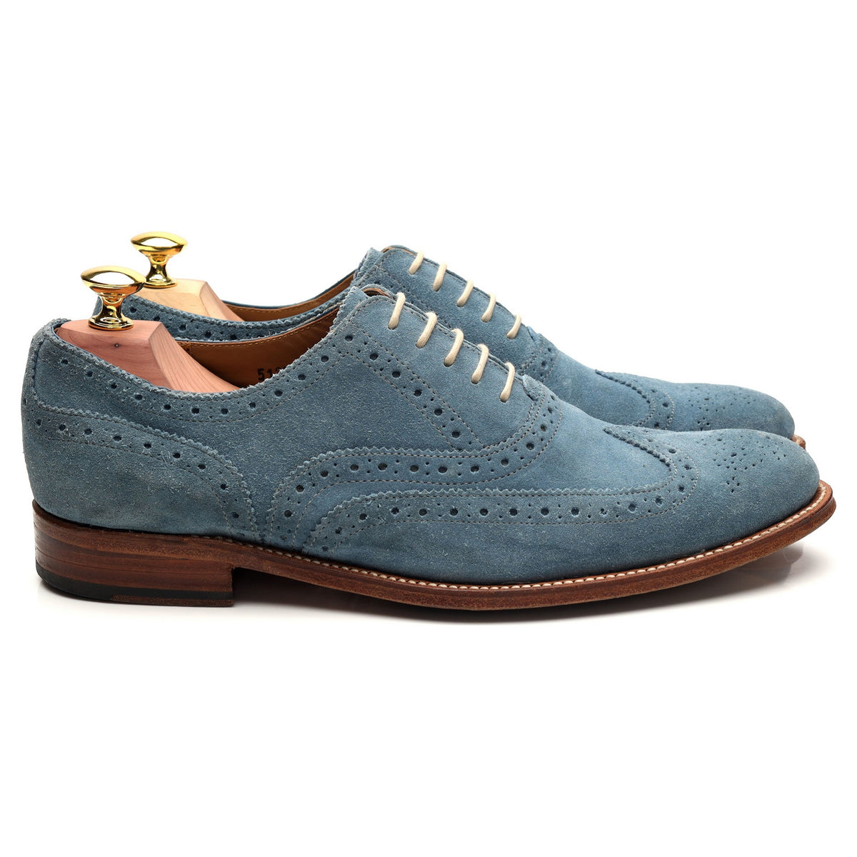 &#39;Dylan&#39; Blue Suede Oxford Brogues UK 7 F