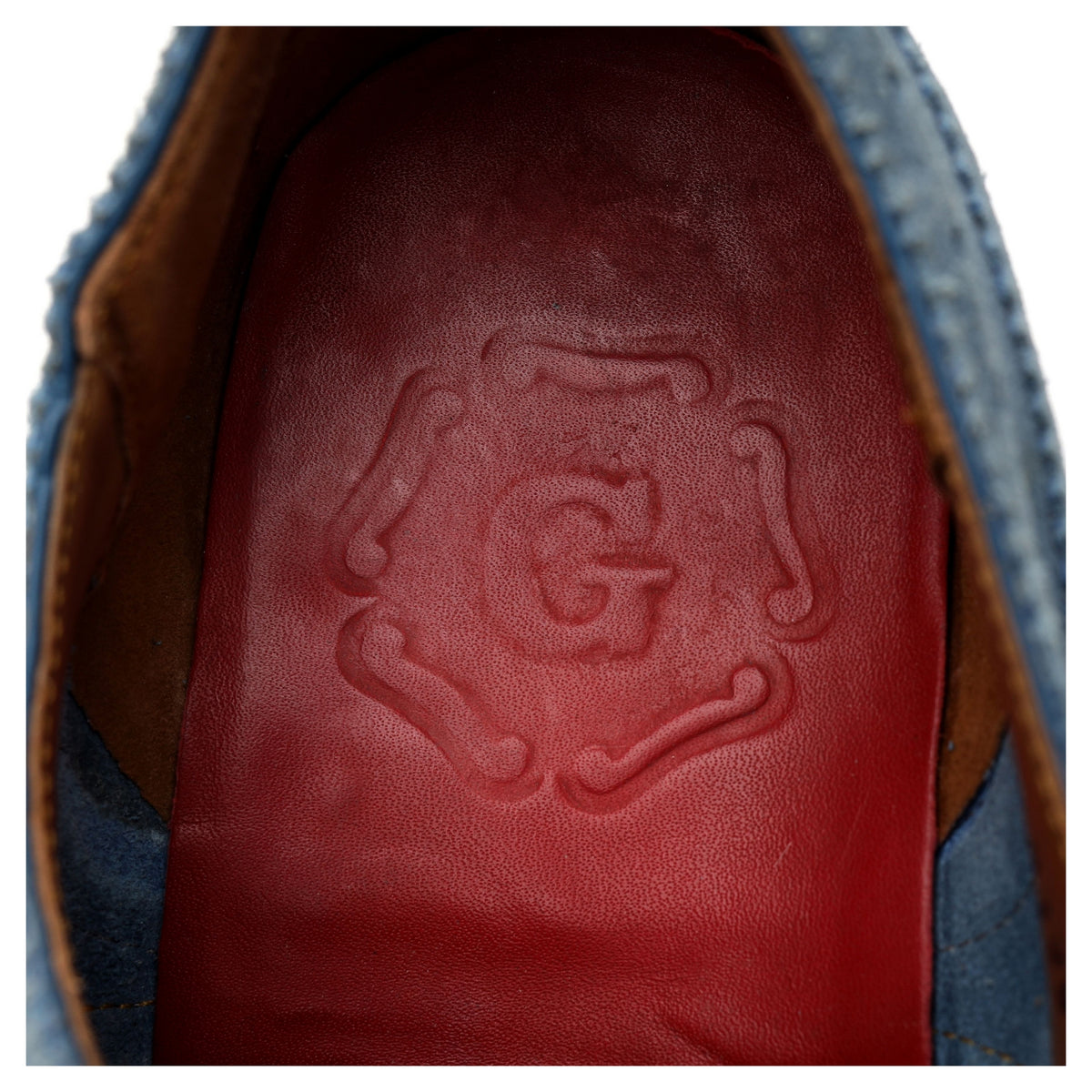 &#39;Dylan&#39; Blue Suede Oxford Brogues UK 7 F