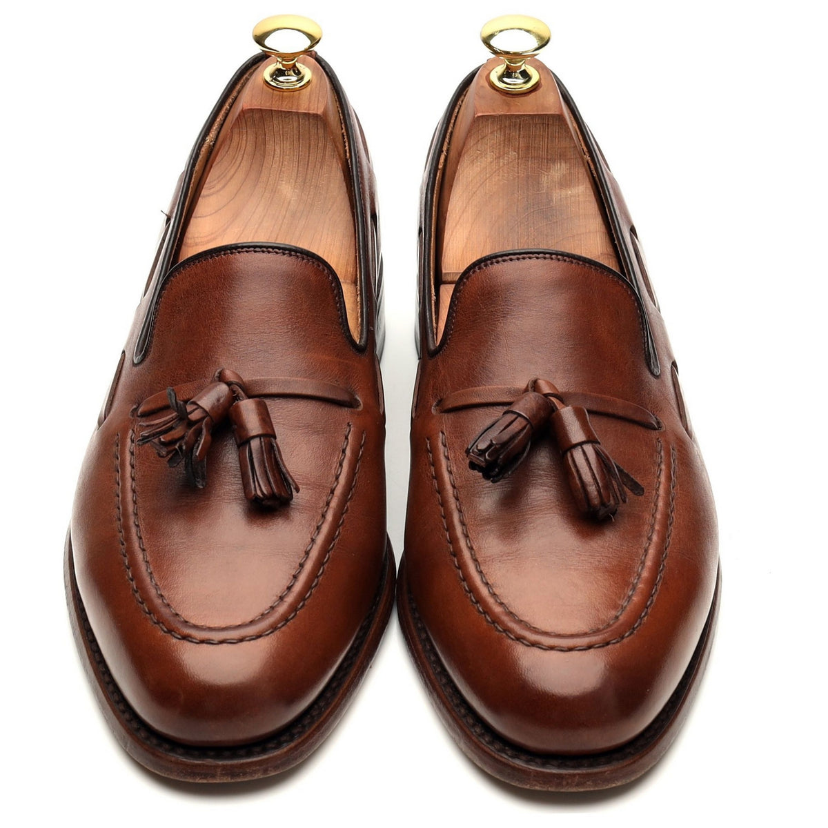 &#39;Utah&#39; Brown Leather Tassel Loafers UK 7 F