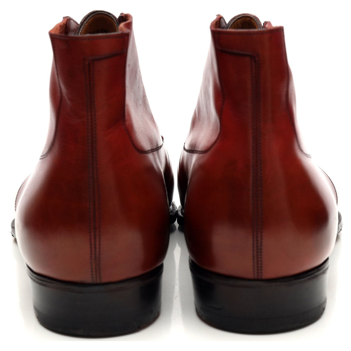 &#39;Arran&#39; Cherry Red Leather Chukka Boots UK 12 E