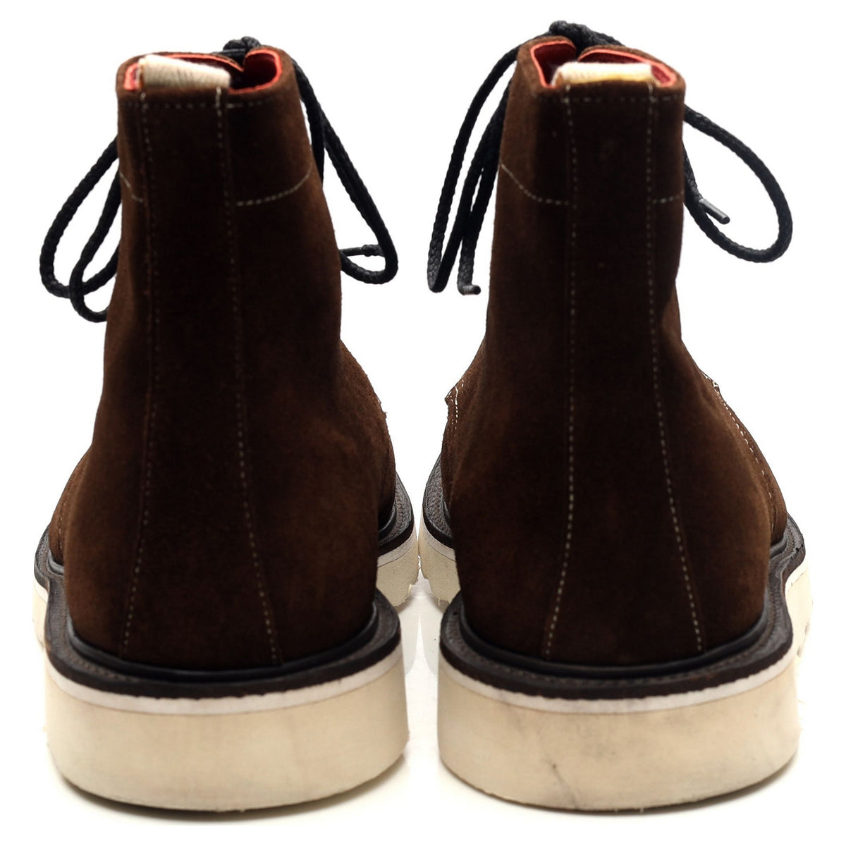 &#39;M8100&#39; Dark Brown Suede Split Toe Boots UK 11