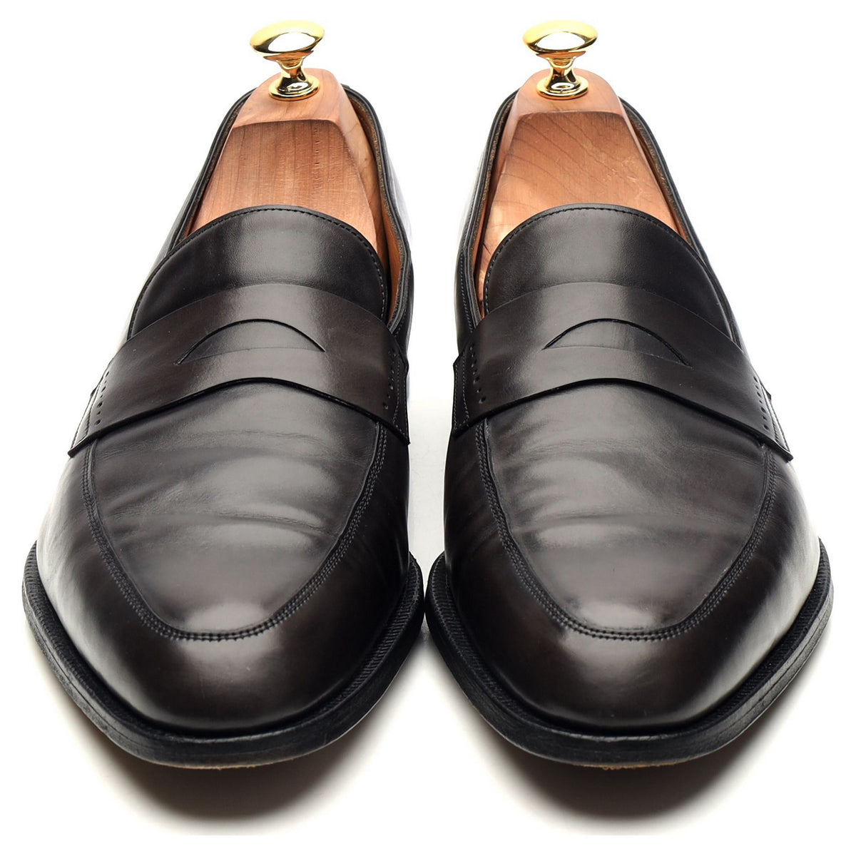 &#39;Cheltenham&#39; Dark Grey Leather Loafers UK 10 E