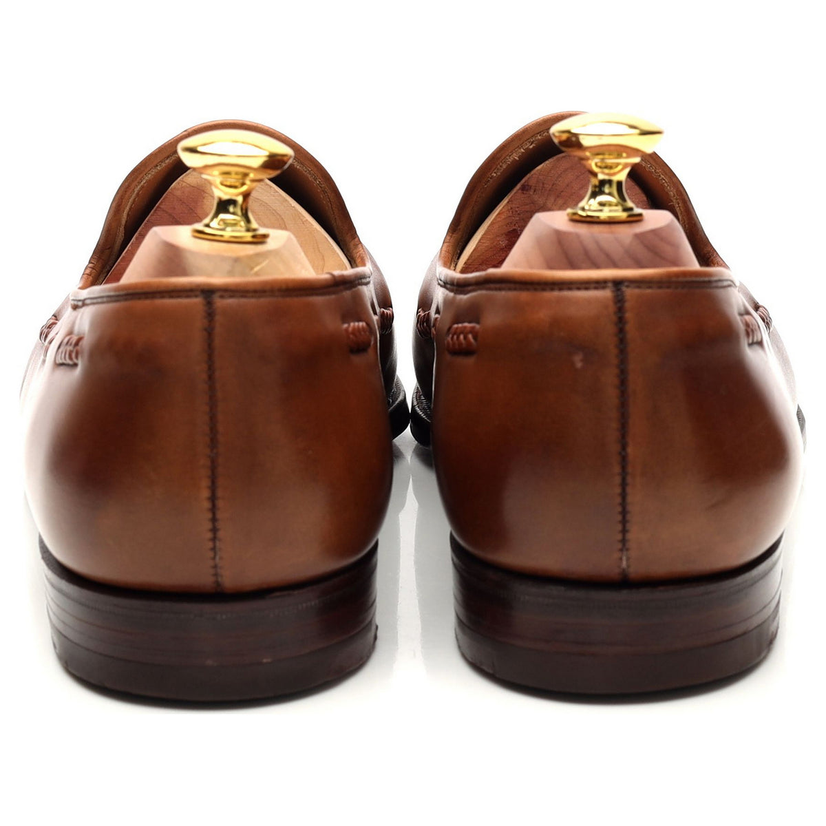 &#39;Aidan&#39; Brown Leather Tassel Loafers UK 7.5 EX