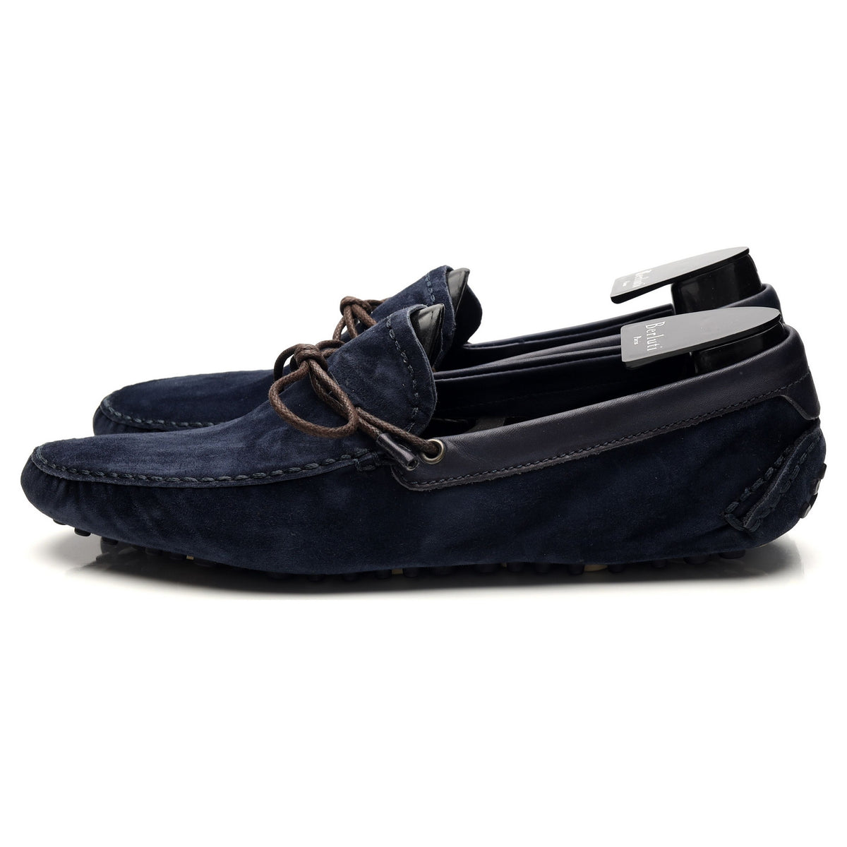 Navy Blue Suede Driving Loafers UK 9.5