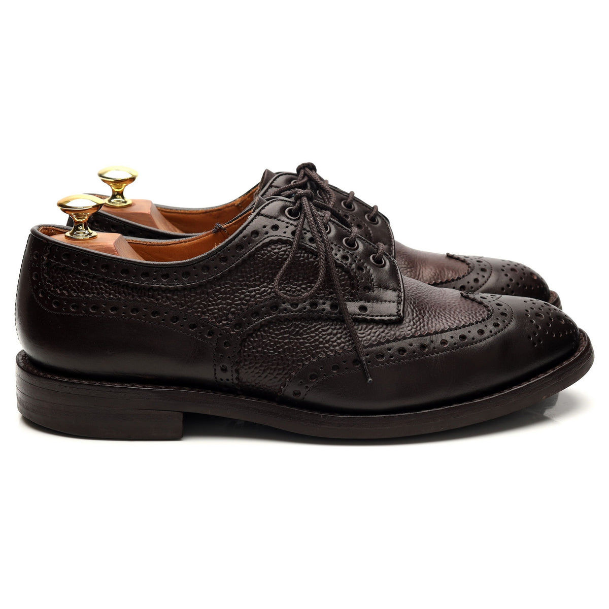 &#39;Skiddaw&#39; Dark Brown Grain Leather Derby Brogues UK 8