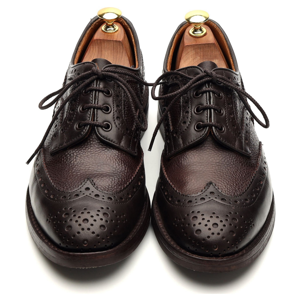 &#39;Skiddaw&#39; Dark Brown Grain Leather Derby Brogues UK 8