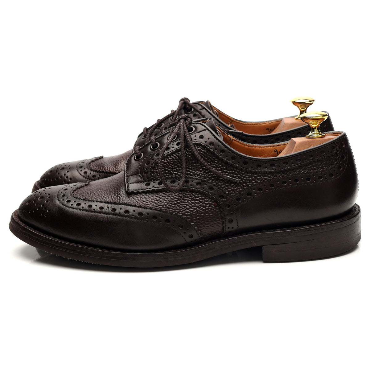 &#39;Skiddaw&#39; Dark Brown Grain Leather Derby Brogues UK 8