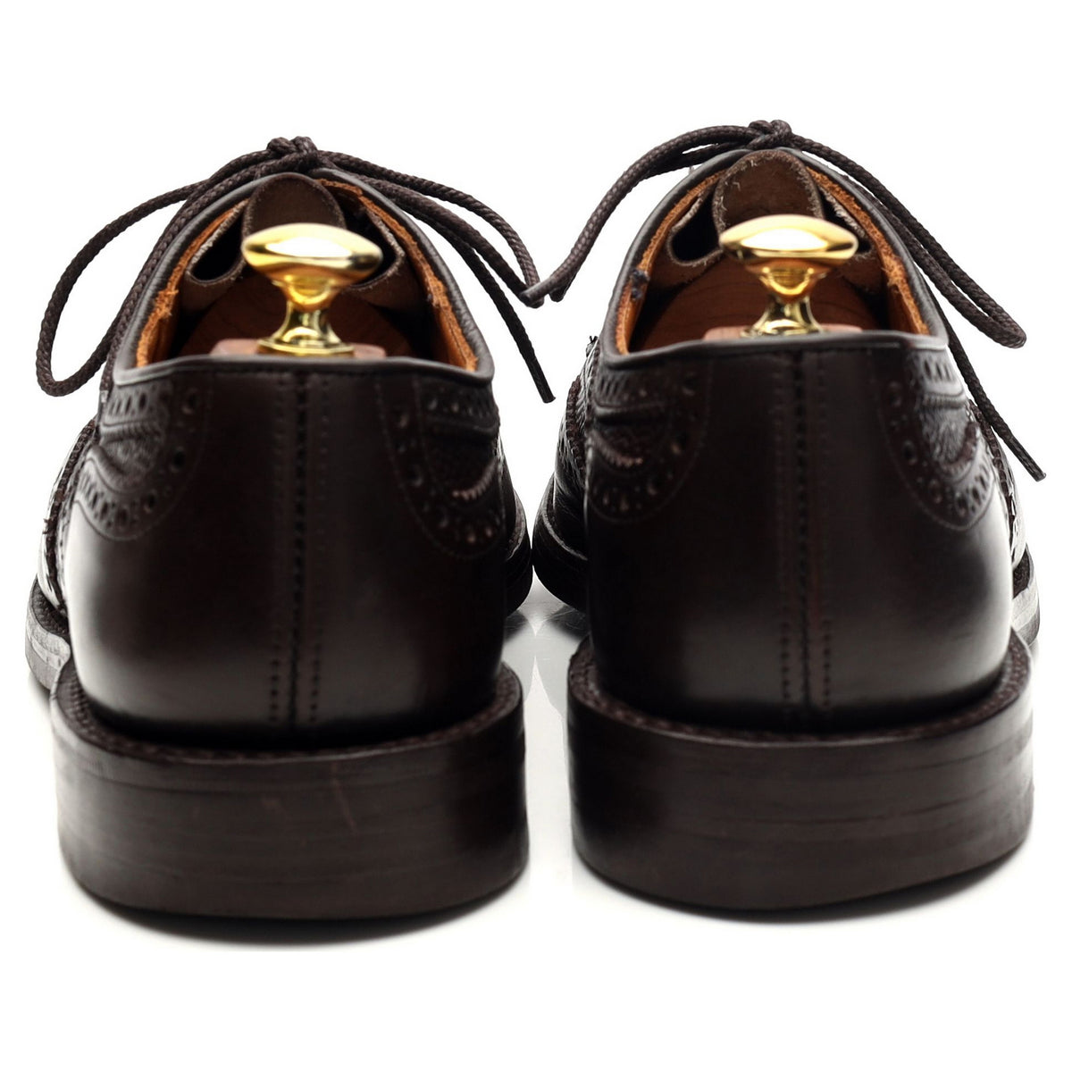 &#39;Skiddaw&#39; Dark Brown Grain Leather Derby Brogues UK 8