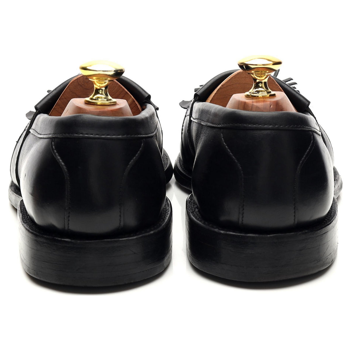 &#39;Newport&#39; Black Leather Fringed Tassel Loafers UK 7.5 US 8.5 D