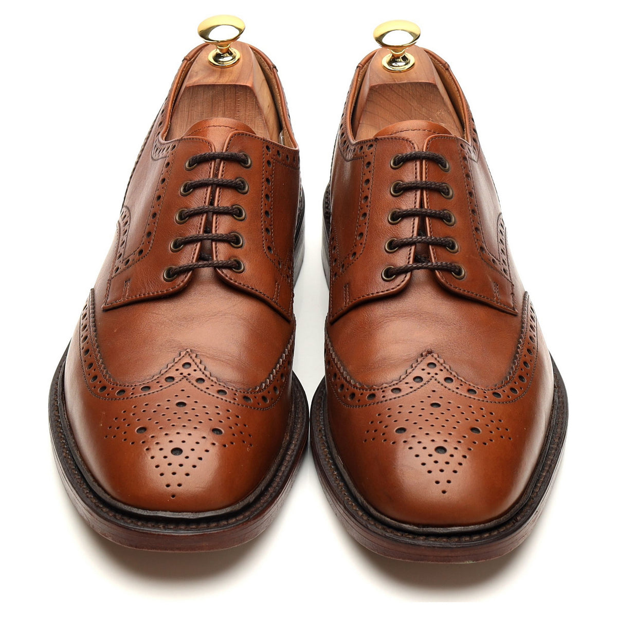 1880 &#39;Chester&#39; Tan Brown Leather Derby Brogues UK 10 F