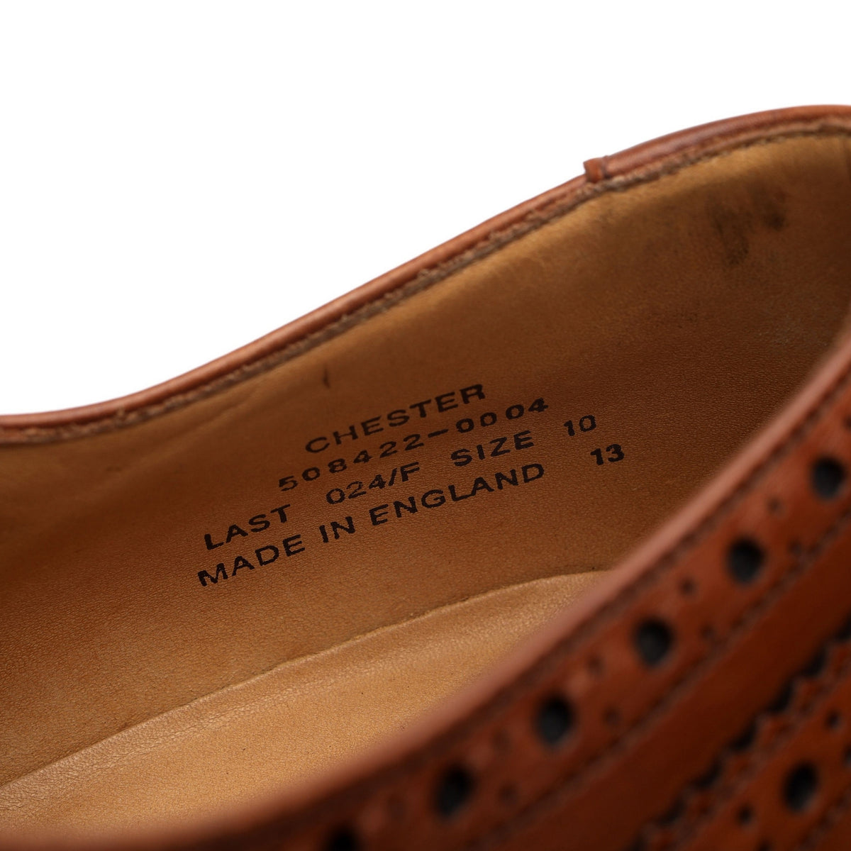 1880 &#39;Chester&#39; Tan Brown Leather Derby Brogues UK 10 F