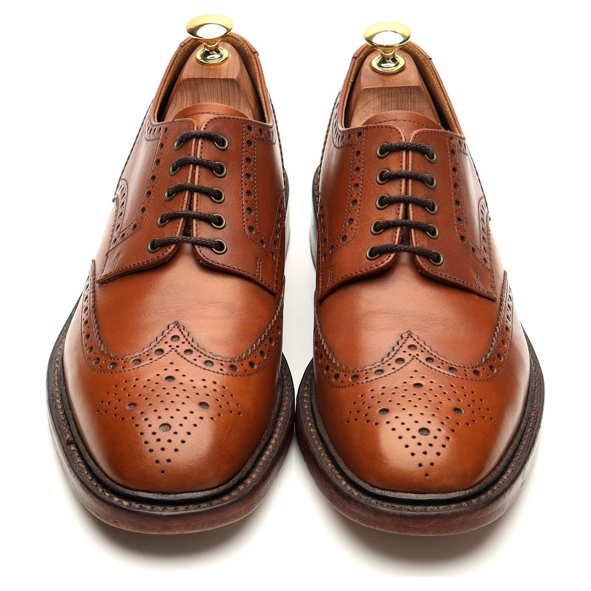 1880 &#39;Chester&#39; Tan Brown Leather Derby Brogues UK 8 F