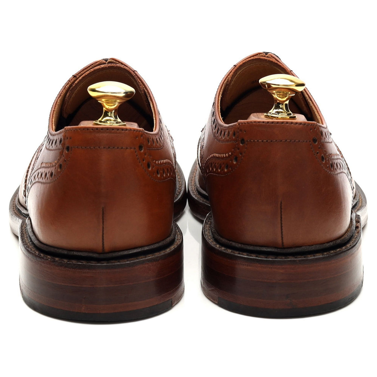 1880 &#39;Chester&#39; Tan Brown Leather Derby Brogues UK 8 F