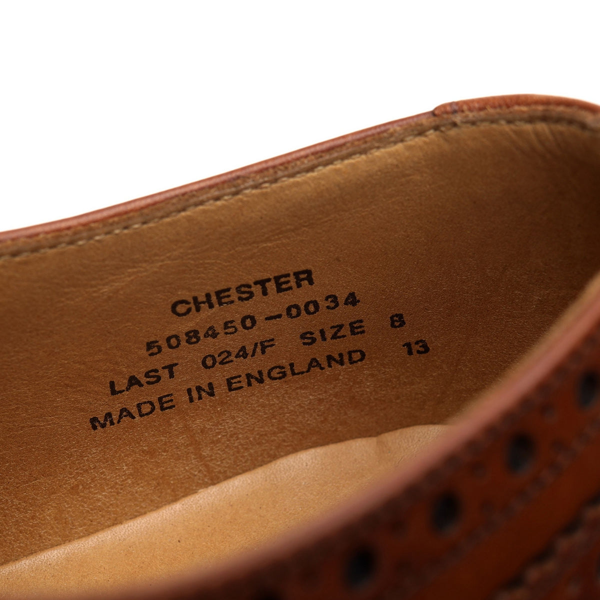 1880 &#39;Chester&#39; Tan Brown Leather Derby Brogues UK 8 F