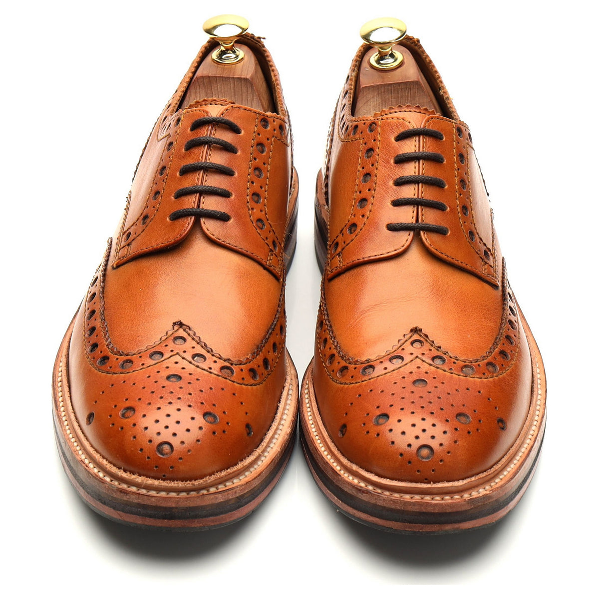 &#39;Archie&#39; Tan Brown Leather Derby Brogues UK 8 G