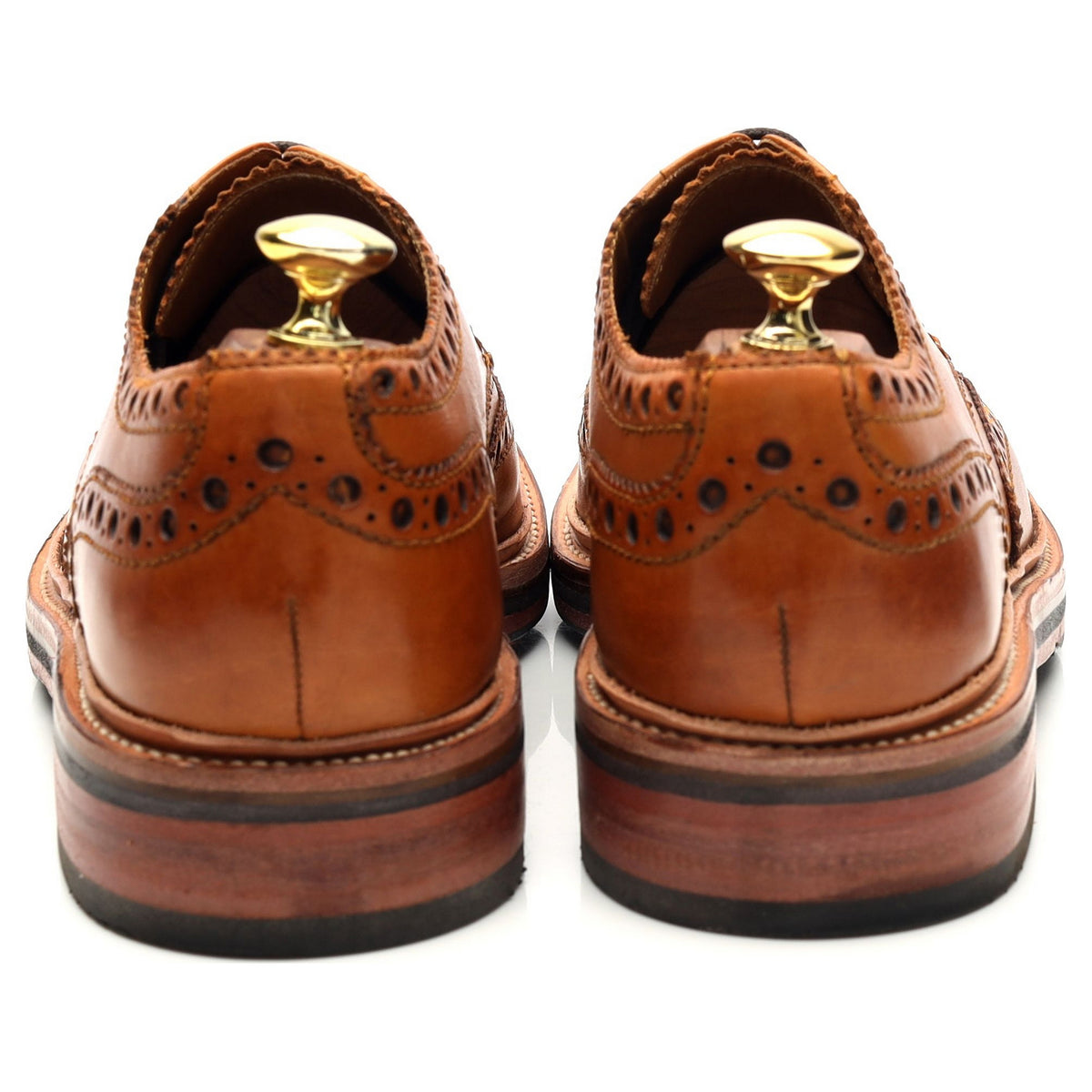 &#39;Archie&#39; Tan Brown Leather Derby Brogues UK 8 G