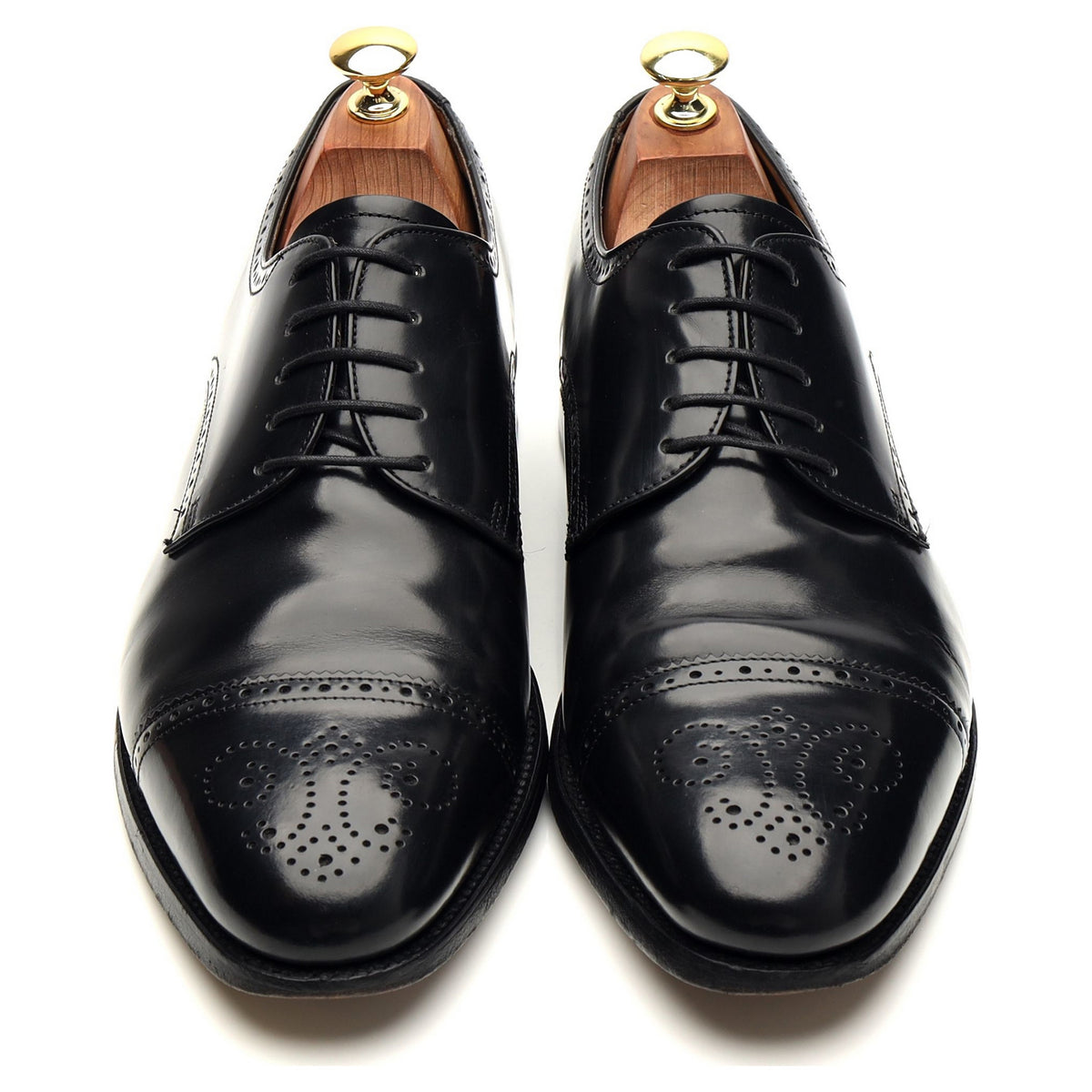 &#39;376717&#39; Black Leather Cap Toe Derby UK 8 G